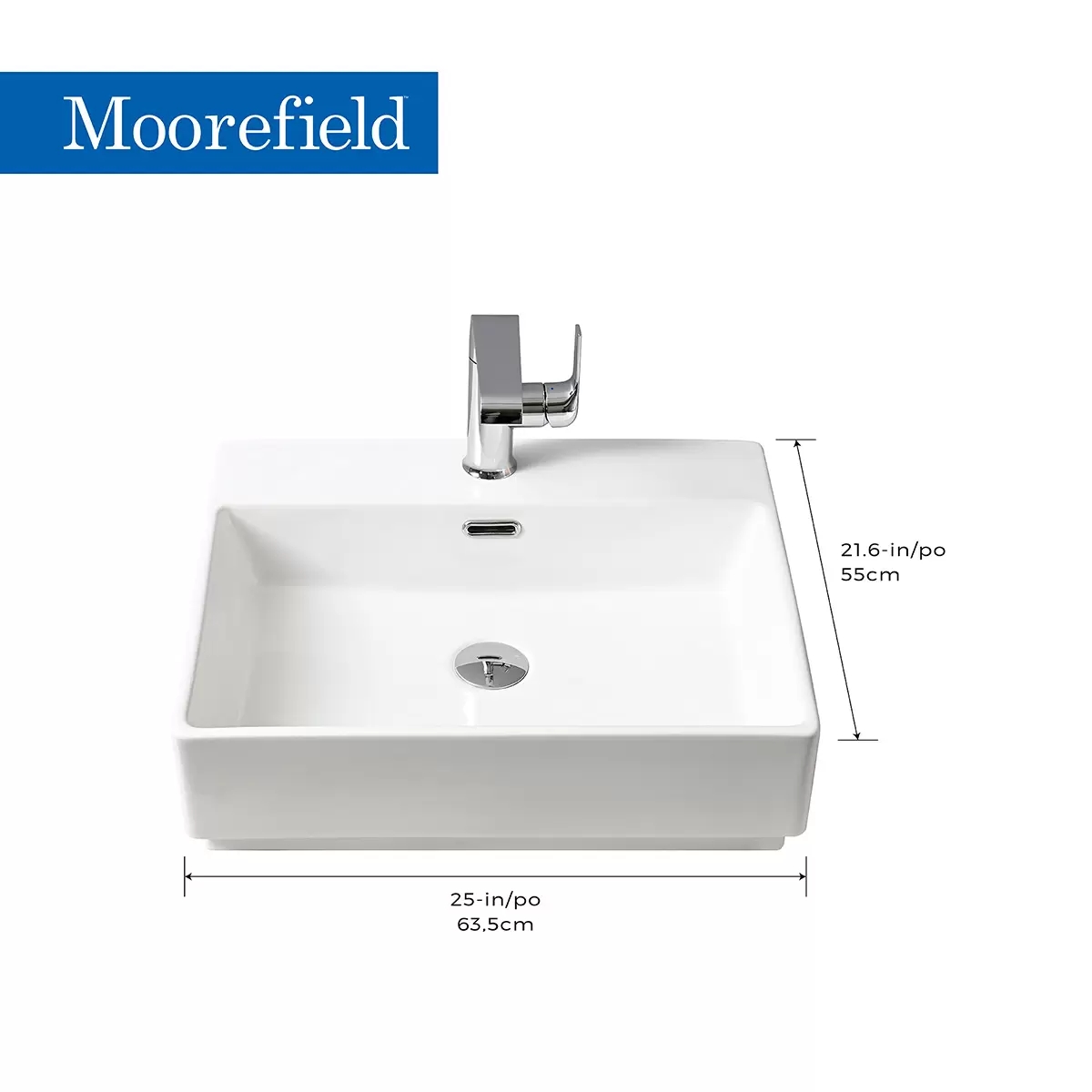 Lavabo Premium Moorefield Vienna Set de Fácil Instalación + Accesorios